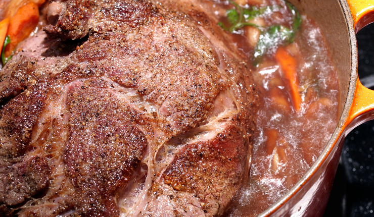 Pot Roast in Rice Cooker with Broth and Vegetables